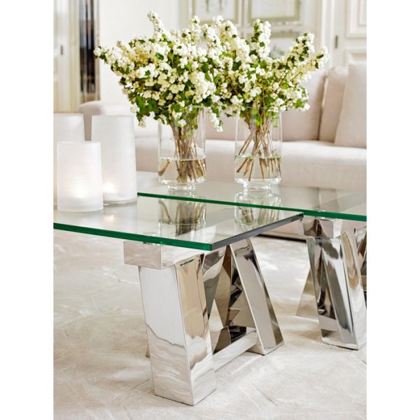 Журнальный столик  Marathon из полированной нержавеющей стали  — изображение 2