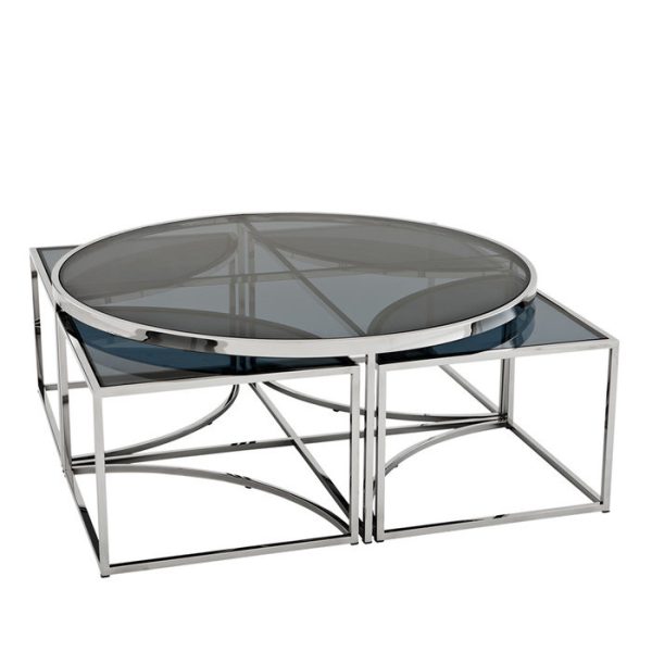 Журнальный столик   Padova из полированной нержавеющей стали и плотного стекла — изображение 3