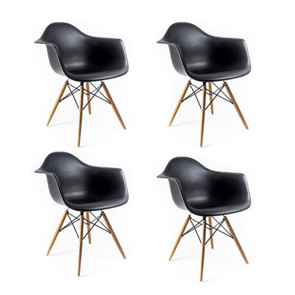 Набор из 4-х стульев на деревянных ножках серый фото и цена, купить