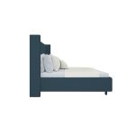 Кровать с декоративными гвоздиками Wing 200x200 см Велюр Морская волна — изображение 2