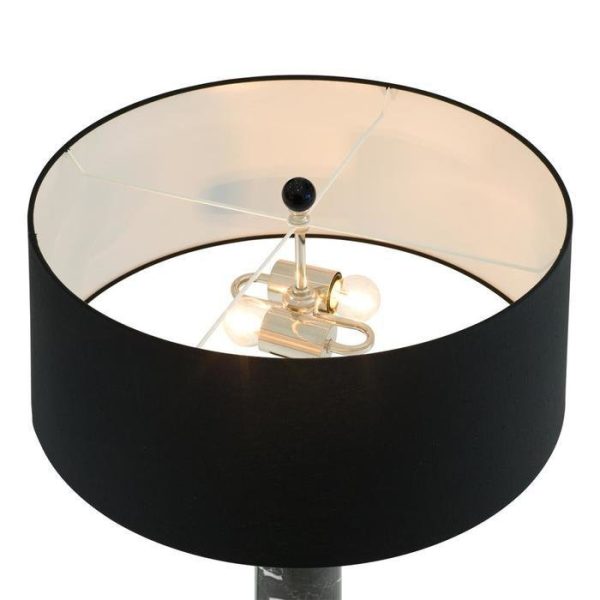 Настольная лампа  Kensington на основании из мрамора и черным абажуром  — изображение 3