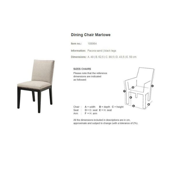 СТУЛ С МЯГКОЙ ОБИВКОЙ   Chair Marlowe   — изображение 7