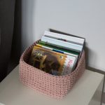 Вязаная корзина Какао квадратная малая