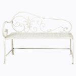Металлическая скамья Лемож белый антик