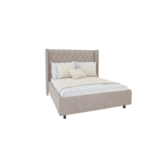 Кровать Wing-2 160x200 см Велюр Серый — изображение 3