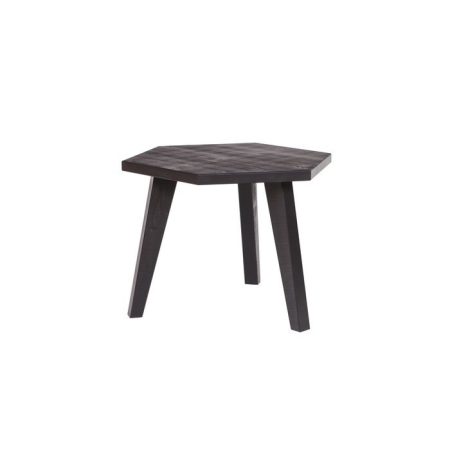Кофейный столик  Hex side table rough sawn black из массива дерева 