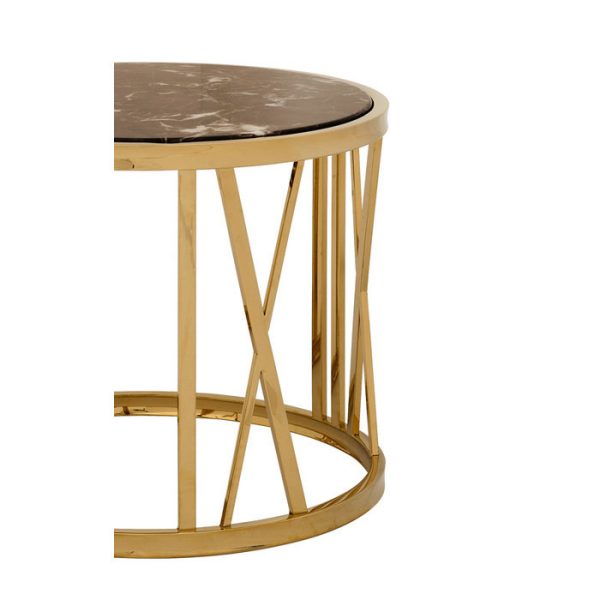 Приставной журнальный столик  Baccarat из мрамора коричневого цвета — изображение 3