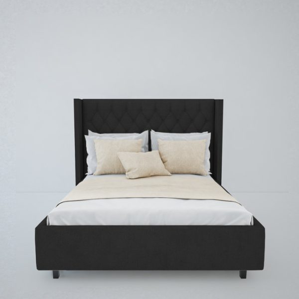 Кровать Wing-2 160х200 см Лён Тёмно-серый — изображение 5