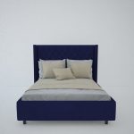 Кровать с декоративными гвоздиками Wing 200x200 см Велюр Синий — изображение 6