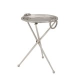 Прикроватный Кофейный столик  Keller из металла серебряного цвета