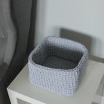 Вязаная корзина Серый Меланж квадратная малая — изображение 2