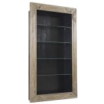 Стеллаж с 4-мя стеклянными полками выполнен из дуба