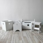 Деревянный ящик для игрушек, белый со звездочкой — изображение 8