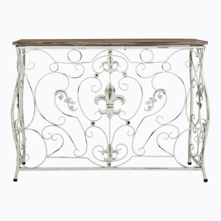 Консоль Королевская лилия версия М белый антик