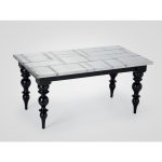 Стол обеденный прямоугольный на резных ножках из дерева махагони — изображение 2