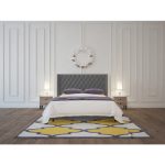 Кровать с декоративными гвоздиками Wing  Лен Серый 180x200 см — изображение 7