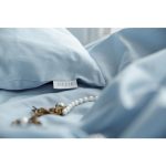 Комплект постельного белья евро с простыней 180х200 Небесно-голубой — изображение 2