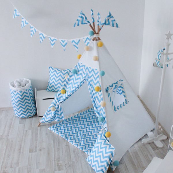 Стеганый игровой коврик Blue Zigzag 110х110 — изображение 4