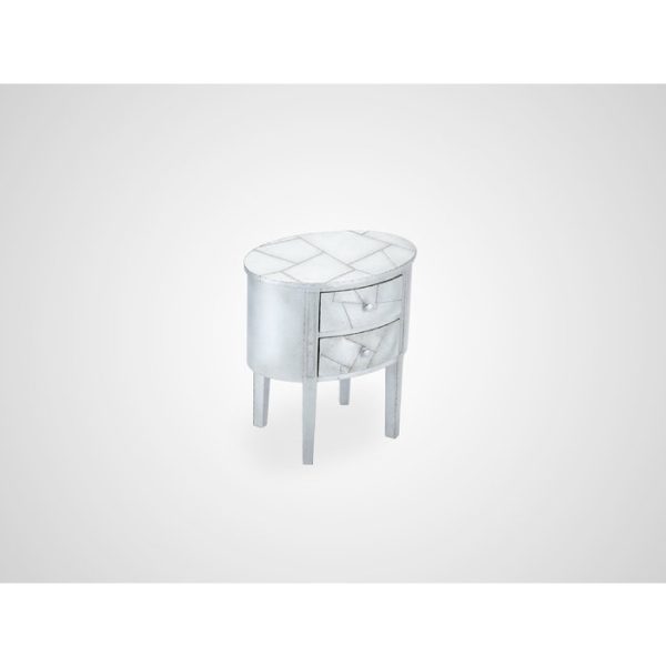 Тумба овальной формы, декорирована покрытием из металла  70x67x47 см — изображение 2