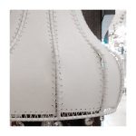 Настольная лампа ROMANTIC Lamp International с абажуром из кожи белого цвета — изображение 2