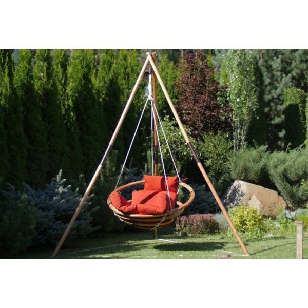 Подвесное деревянное кресло качели с подушками - комплект МАЙЯ SET — изображение 4