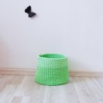 Вязаная корзина Лайм круглая малая