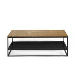 Журнальный стол London twin black черное стекло и темный дуб