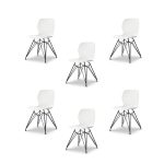 НАБОР ИЗ шести СТУЛЬЕВ CLAUDIO BELLINI НА МЕТАЛЛИЧЕСКИХ НОЖКАХ