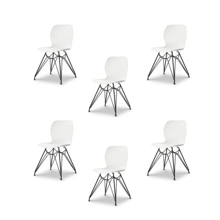 НАБОР ИЗ шести СТУЛЬЕВ CLAUDIO BELLINI НА МЕТАЛЛИЧЕСКИХ НОЖКАХ