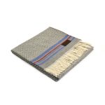 плед из хлопка с добавлением шерсти и альпака ANTIGUA серый