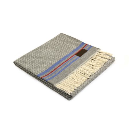 плед из хлопка с добавлением шерсти и альпака ANTIGUA серый