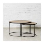 Журнальные Столики BROOKLIN из массива дерева и металла 