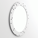 Настенное Зеркало POIS в раме с минималистическим принтом — изображение 2