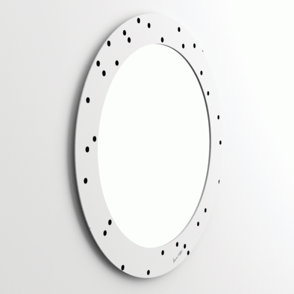 Настенное Зеркало POIS в раме с минималистическим принтом — изображение 2