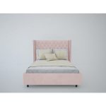 Кровать с декоративными гвоздиками Wing 160x200 см Велюр Пыльная роза — изображение 6