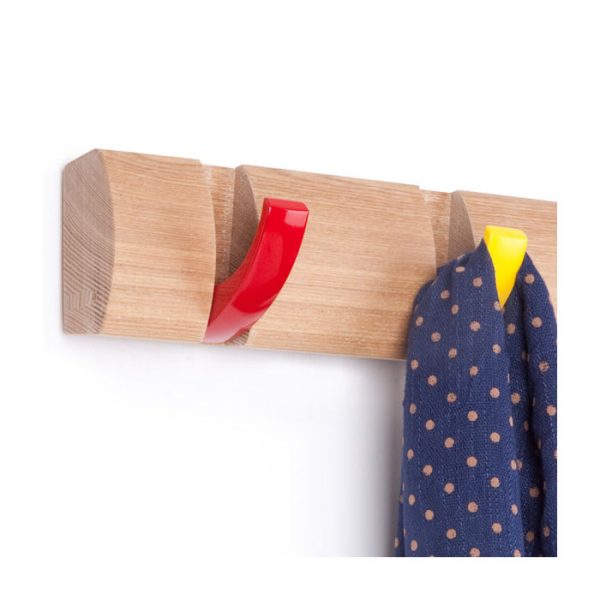 Вешалка настенная горизонтальная Umbra flip 5 крючков дерево/разноцветная — изображение 3
