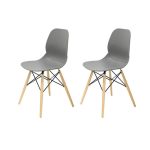 Набор из 2-х стульев на деревянных ножках серый