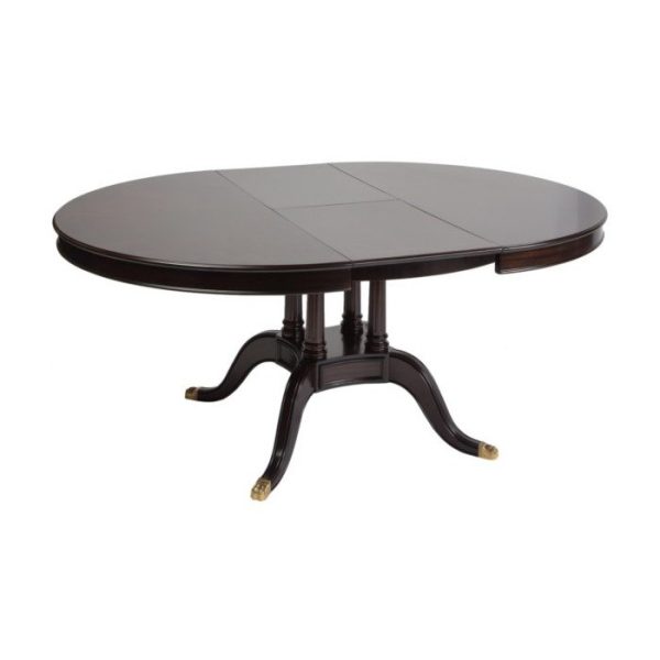 Раскладной обеденный стол из дерева с металлической фурнитурой — изображение 4