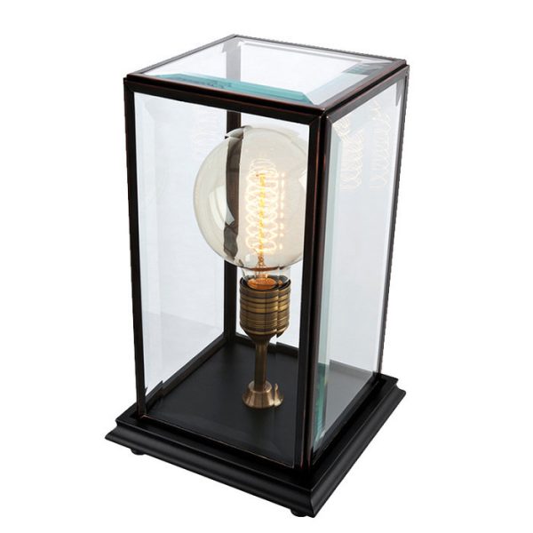 Настольная лампа  Easton с плафоном  из прозрачного стекла со скошенными краями — изображение 4