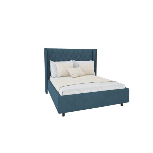 Кровать Wing-2 140x200 см Велюр Морская волна — изображение 2