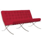 Диван Barcelona Двухместный Красная Кожа Класса Премиум — изображение 3