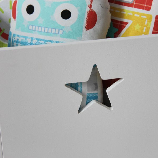 Деревянный ящик для игрушек белый со звездочкой — изображение 4