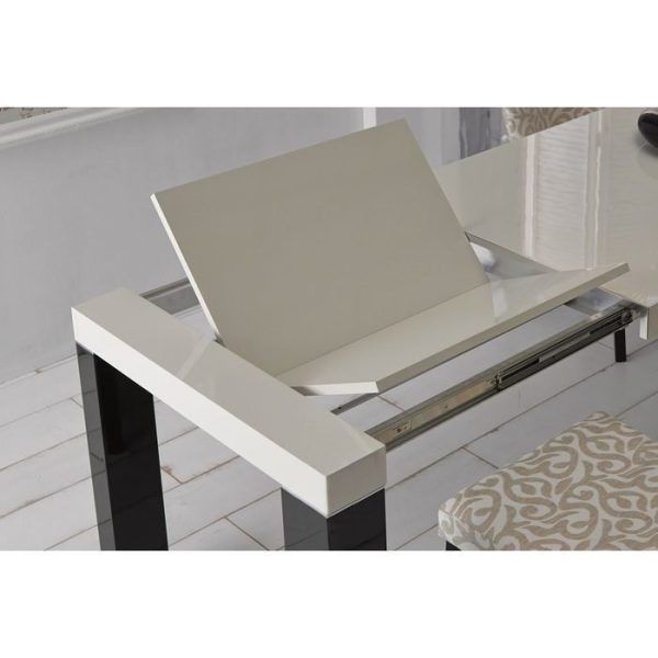 Прямоугольный раздвижной обеденный стол INES с глянцевой поверхностью — изображение 2