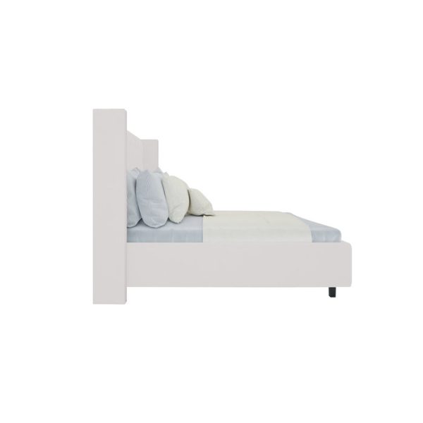 Кровать с декоративными гвоздиками Wing 180x200 см Велюр Молочный — изображение 3