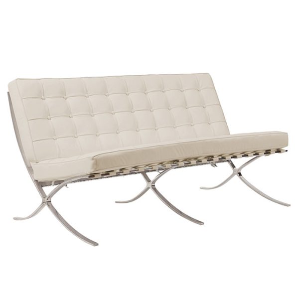 Диван Barcelona Двухместный Молочная Кожа Класса Премиум — изображение 3