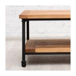 Журнальный столик на колесиках Edison из массива дуба и металла  — изображение 4