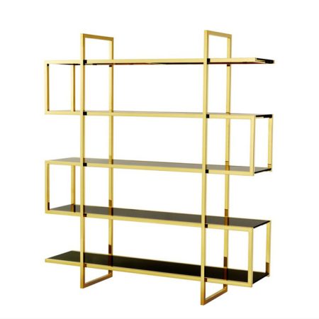 Стеллаж  Soto с полками из плотного стекла черного цвета