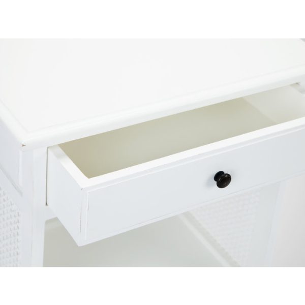 Тумба прикроватная с выдвижным ящиком из дерева махагони со вставками из ротанга  74x52x42 см — изображение 2