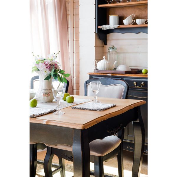 Обеденный стол из массива с фигурным патинированным основанием — изображение 4