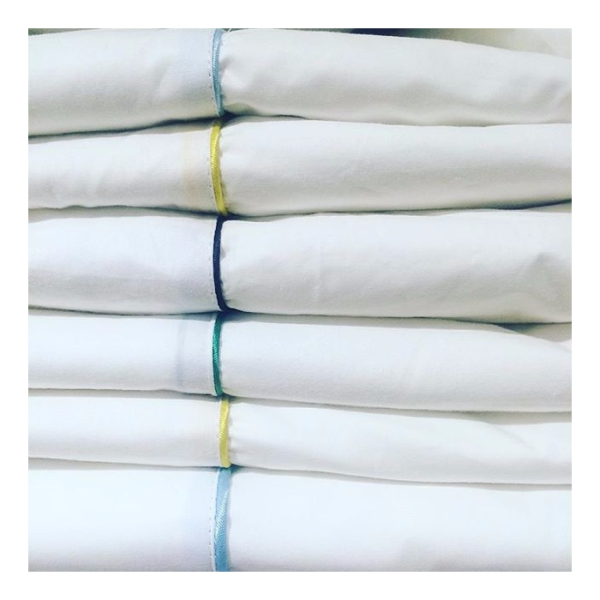 Постельный комплект евро  с голубым кантом — изображение 2